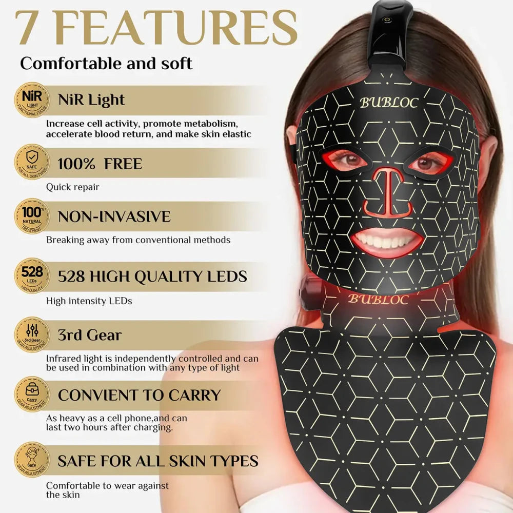 Portable Silicone Red Light Therapy Face Mask